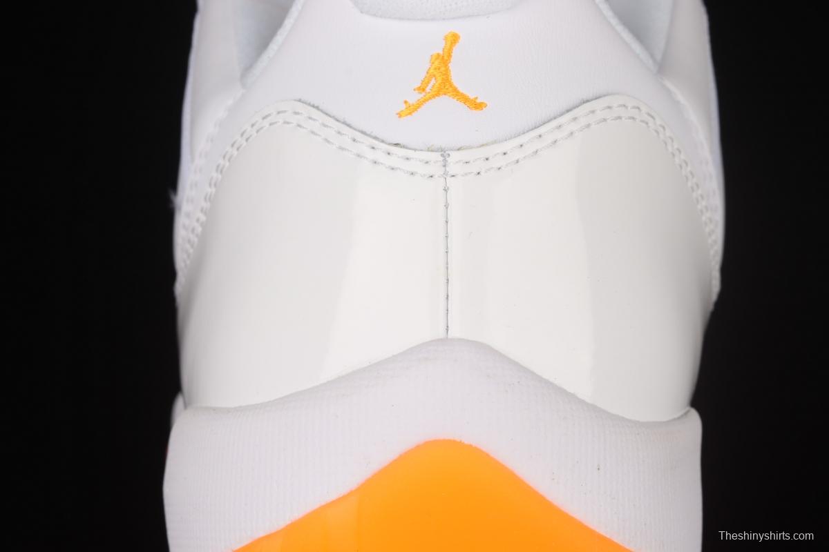 Air Jordan 11 Bright Citus 11 White Orange low Top Basketball shoes head layer True carbon AH7860-139