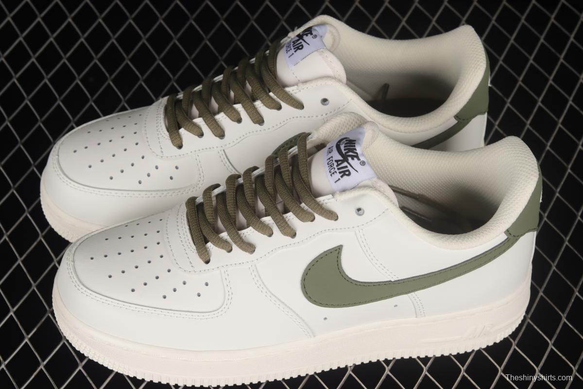 NIKE Air Force 1'07 Low Beige, White and Green Color Matching Low-Top Casual Sneakers CQ5059-110