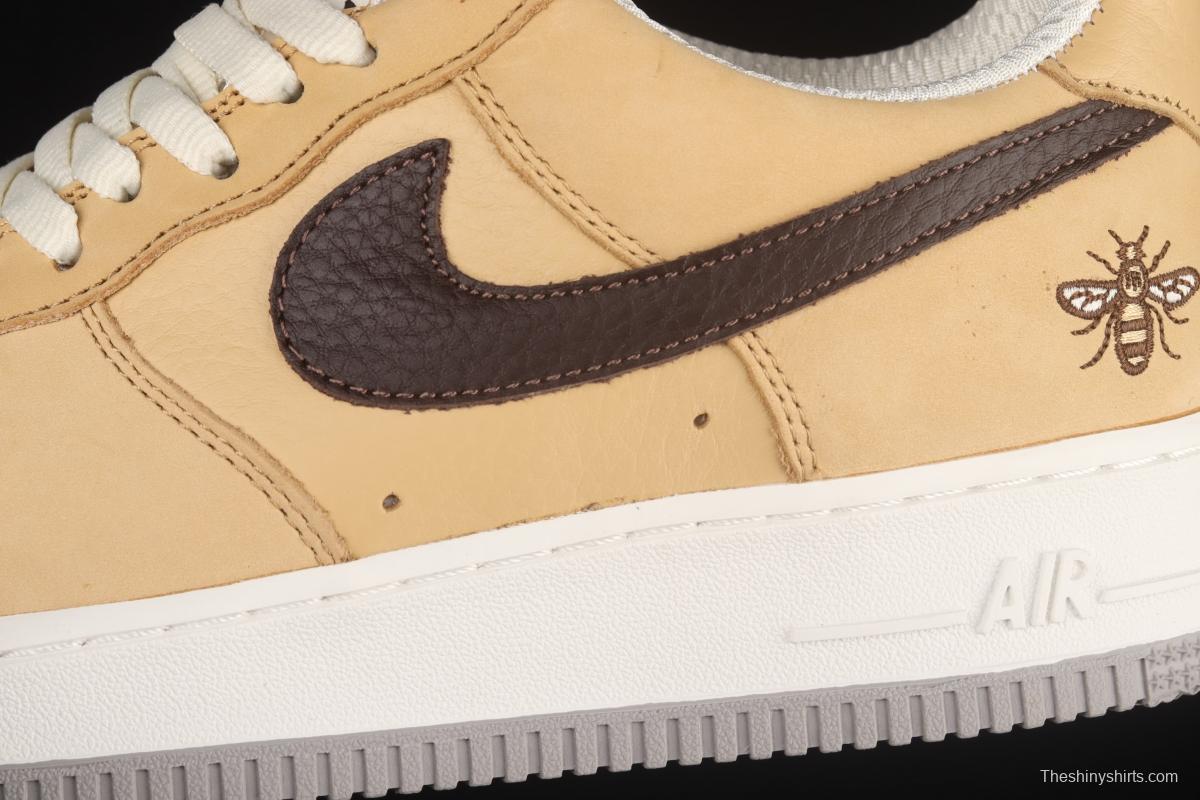 NIKE Air Force 11607 Low Manchester Bee khaki brown Manchester bee suede low-top casual board shoes DC1939-200