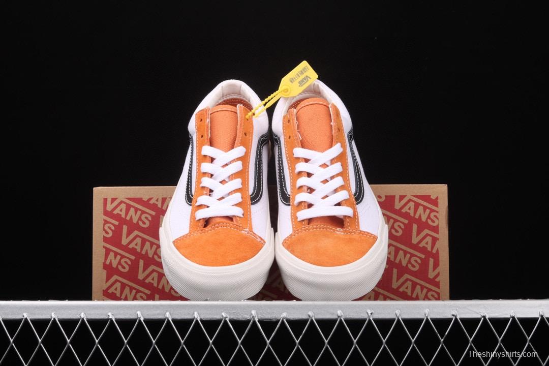 Vans Style 36 caramel orange and white small head splicing low-help couple casual board shoes VN0A3DZ3WZ5