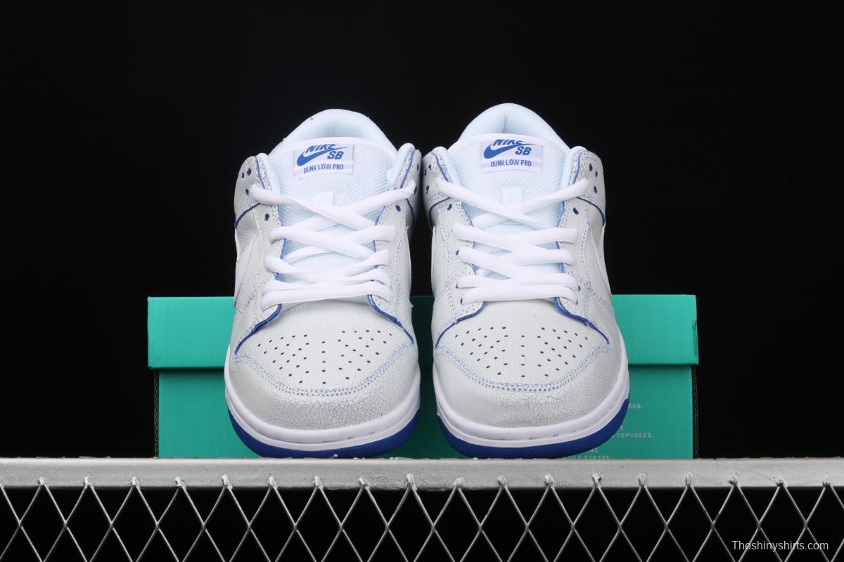 NIKE SB DUNK Low Pro Magnolia QQ crack ice blue blue porcelain sports skateboard shoes CJ6884-100