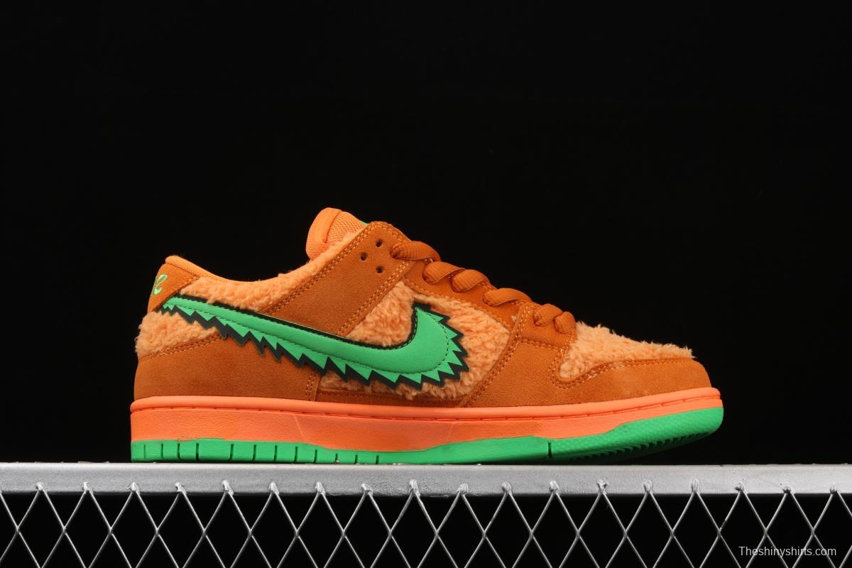 Grateful DeAdidas x NIKE SB DUNK Low Yellow Bear joint style yellow and green bear sports skateboard shoes CJ5378-800