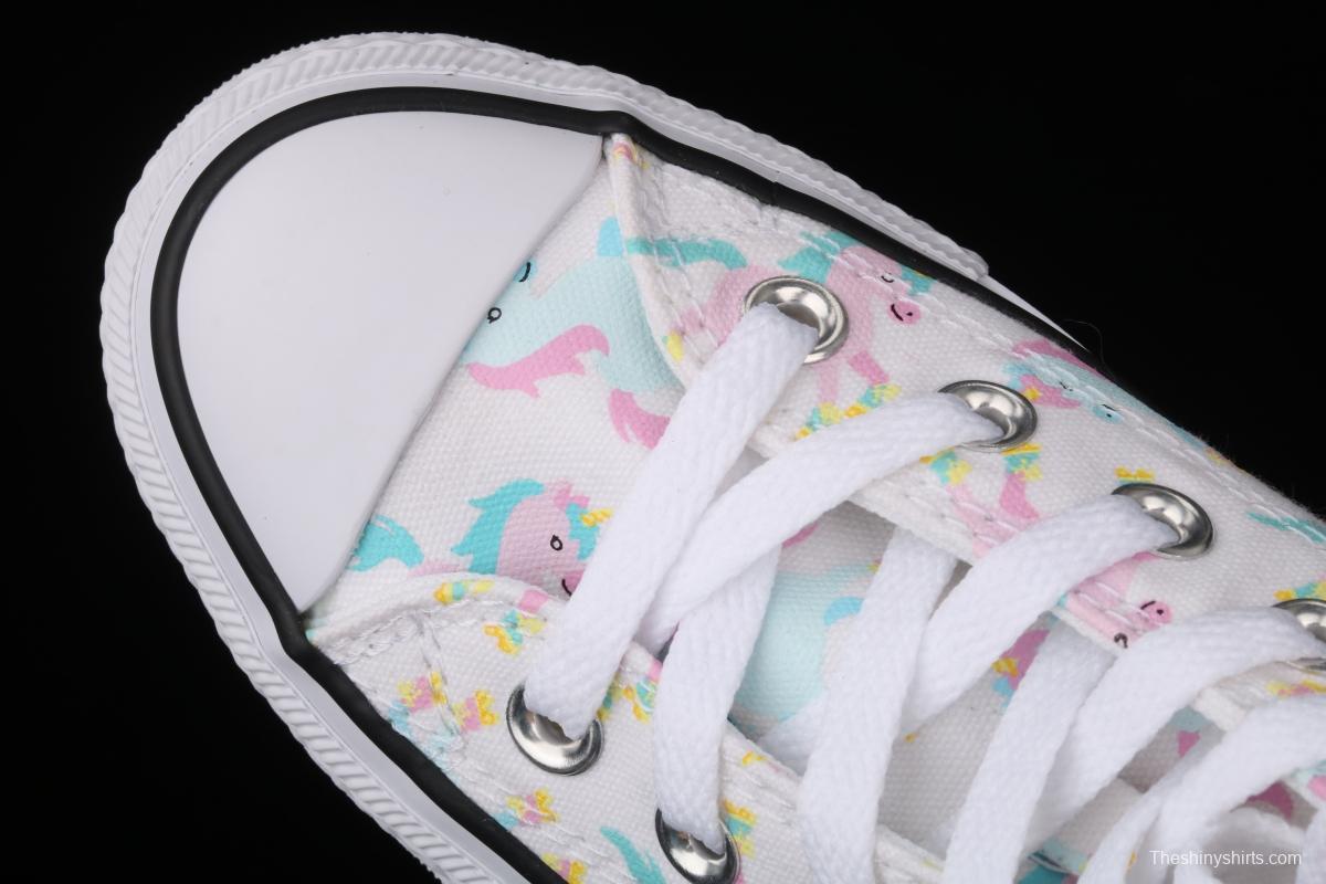 Converse Taylor Converse unicorn printed white high-top casual board shoes 669816C