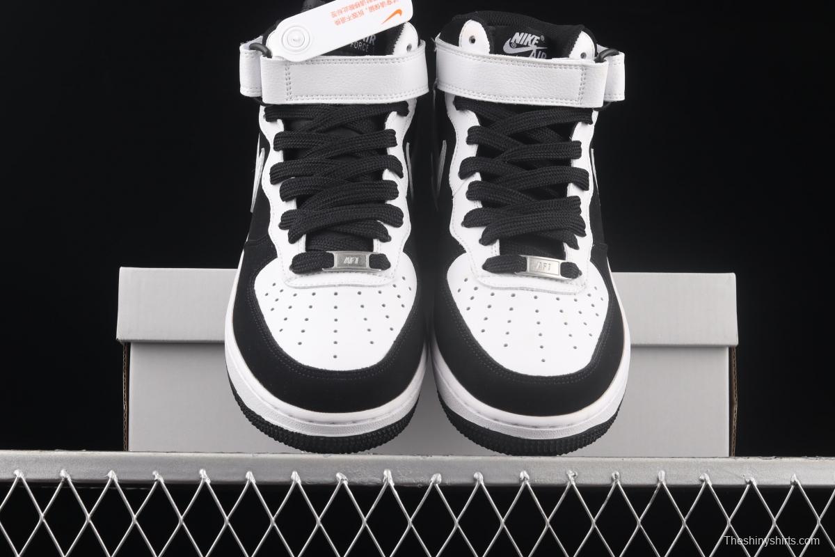 NIKE Air Force 1' 07 Mid suede black and white panda medium top casual board shoes YH2293-033