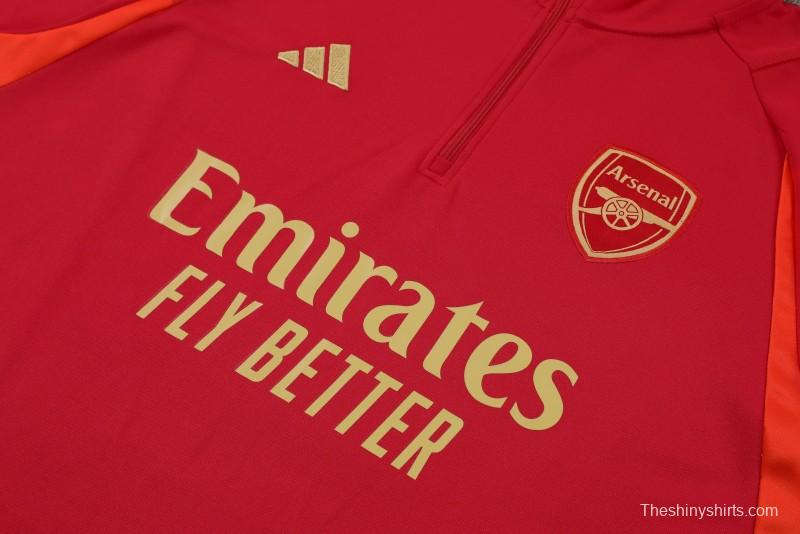 23/24 Arsenal Red Half Zipper Jacket+ Pants