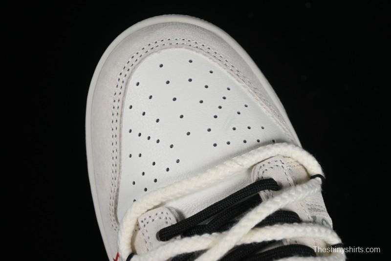 Nike SB Dunk Low LV Collaboration Anniversary Customized Sneakers in Off-White Black Swoosh Triple Floral - SJ2068-235