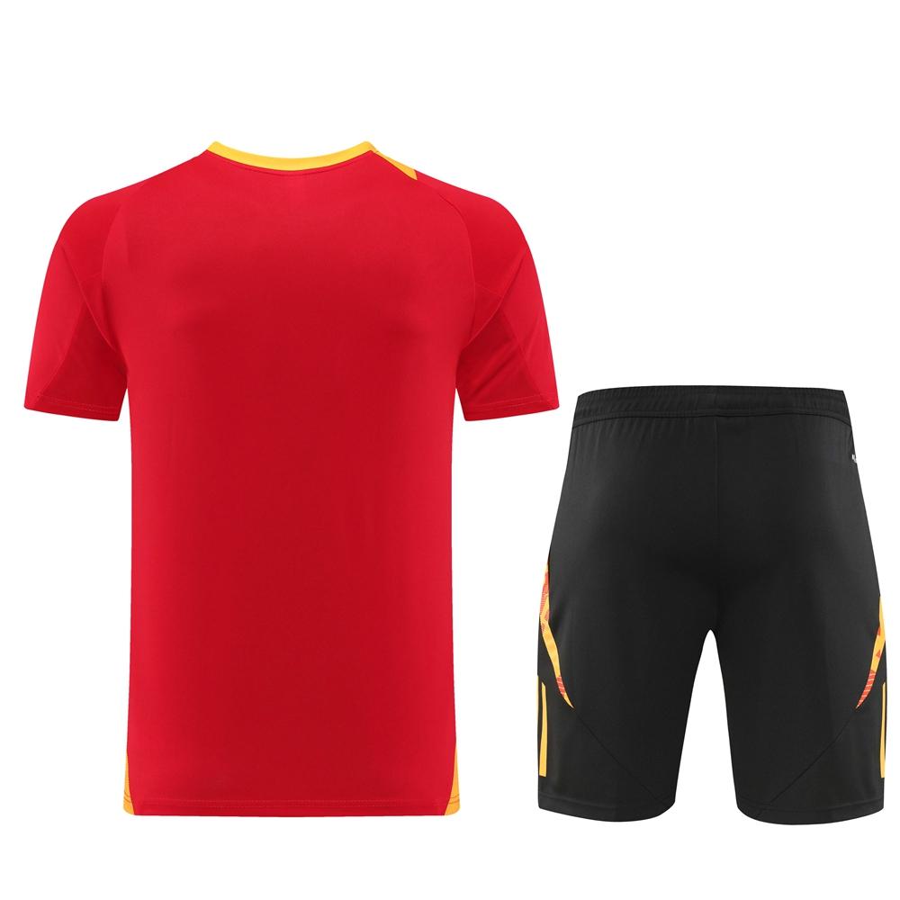 2024 Adidas Red/Yellow Short Sleeve Jersey+Shorts