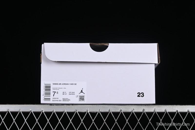 Nike Air Jordan 1 Mid "Bleached Turquoise" Casual Sneakers - DZ3745-300