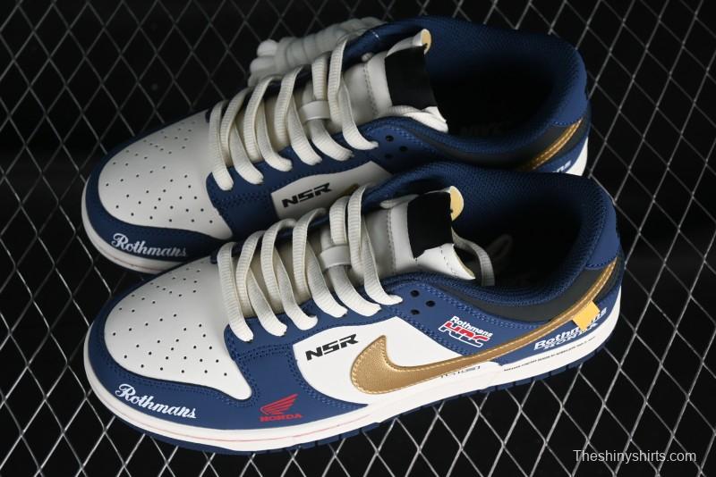 Nike SB Dunk Low Retro White Blue Collaboration Low-Top Casual Skateboarding Shoes - MU0232-365