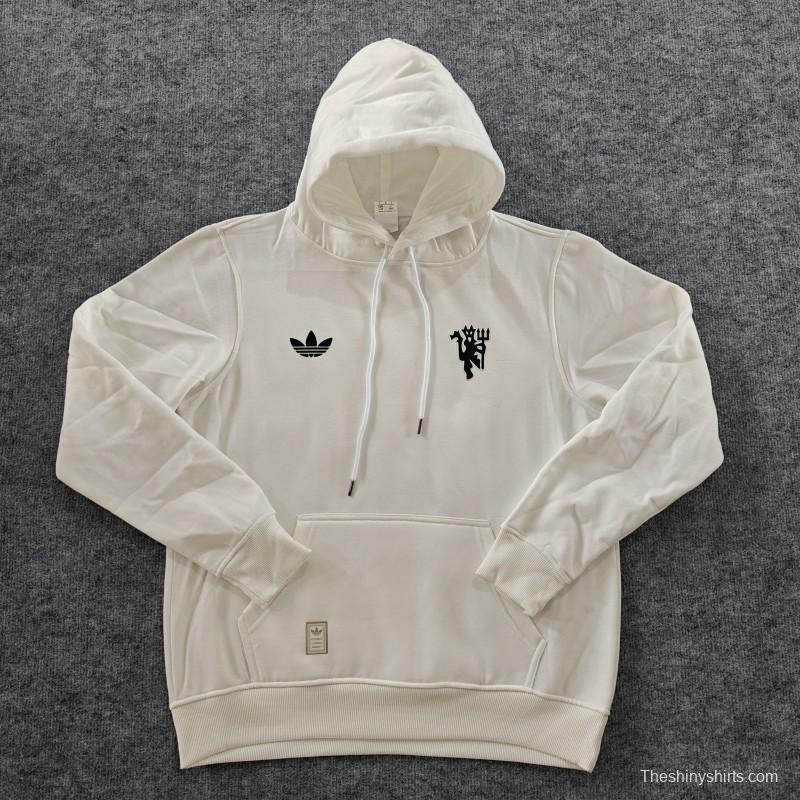 24/25 Manchester United Navy/Red/Black/Beige/Grey Hoodie WIth Black Badge