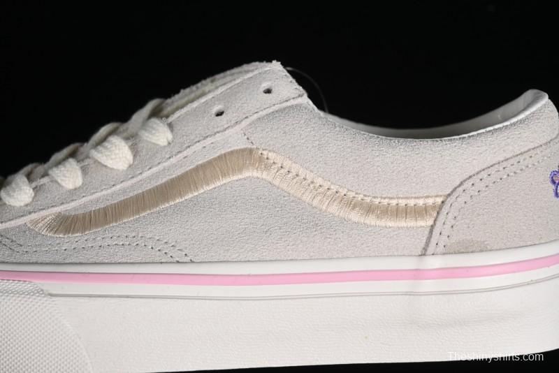 Vans Style 36 Low-Top Skate Shoes with Embroidered Details in Cream - VN000CRPGRN