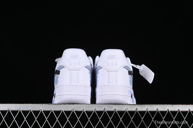 Nike Air Force 1 '07 Low Casual Sneakers with Two-Tone Shadow Swoosh and Custom Anime Art - CW2288-111