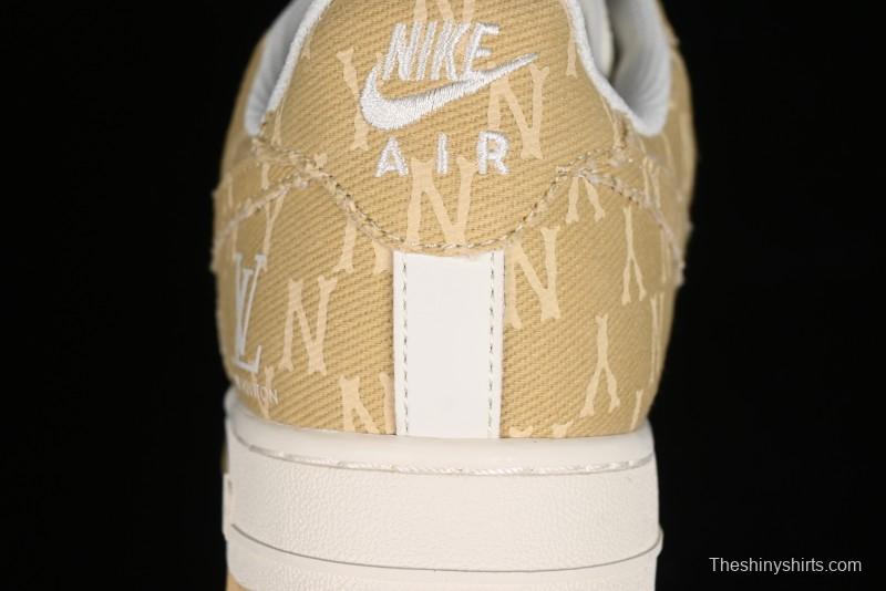 Nike Air Force 1 '07 Low LV Collaboration - Khaki Double Swoosh Low-Top Casual Sneakers - HD1968-027