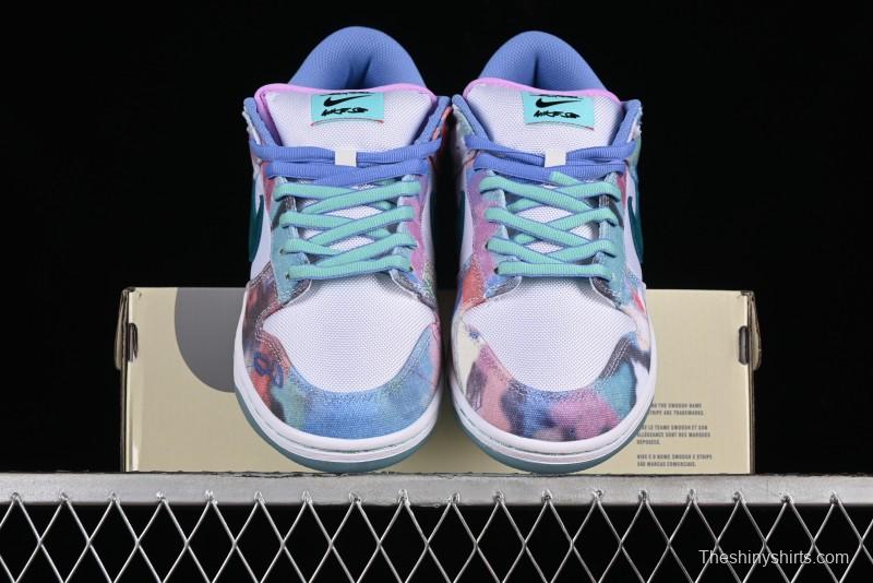 Nike Futura x Dunk Low Pro SB Skate Shoes with Tie-Dye Design - HF6061-400