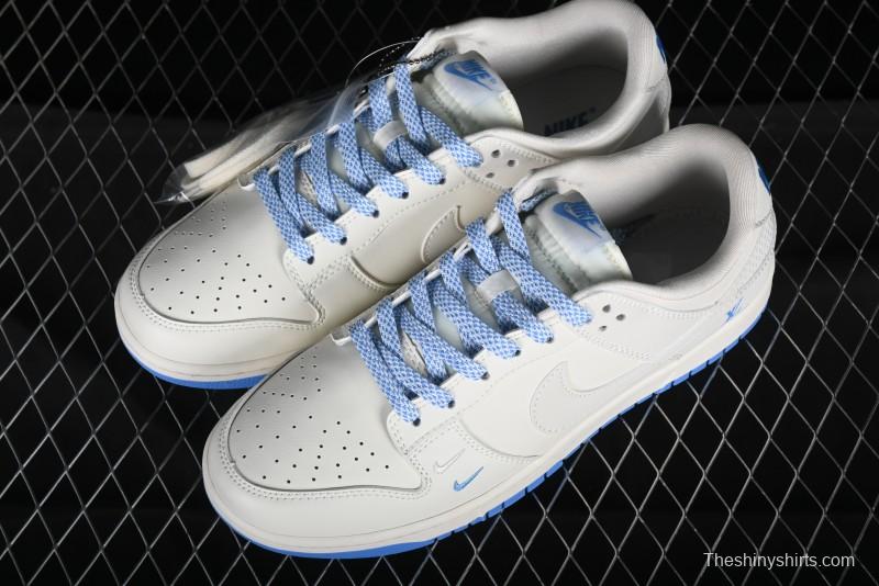 Nike SB Dunk Low LV Collaboration - Beige Navy Anniversary High-End Custom Low-Top Casual Skate Shoes - XX2025-322