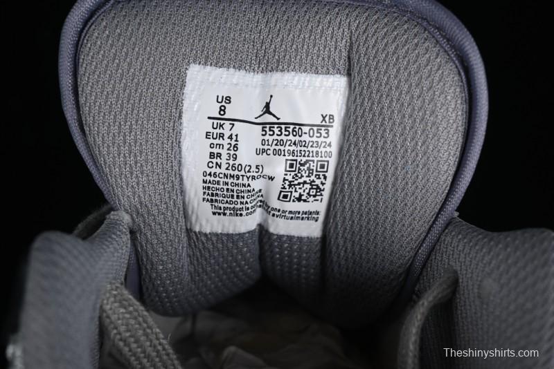 Nike Air Jordan 1 Low AJ1 Panda Prank Modern Gray Silver Black Low-top Casual Sneakers - 553560-053