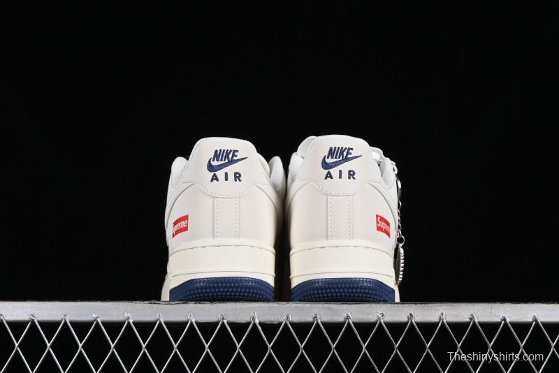Nike Air Force 1 '07 Low Supreme Collaboration - White Blue Color Block Low-Top Casual Sneakers - XZ6188-001