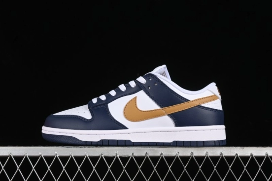 Nike Dunk Low SB Skateboarding Shoes in Black/White/Gold Colorway - FB9109-111