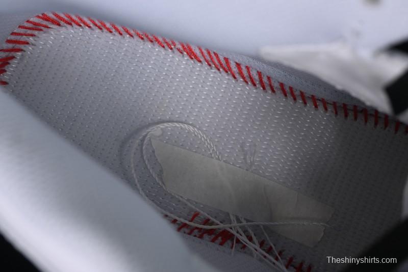 Nike Air Force 1 '07 Mid Casual Sneakers in White/Grey/Black with Hand-Painted Cracked Swoosh Shadow Detail - CW2289-111