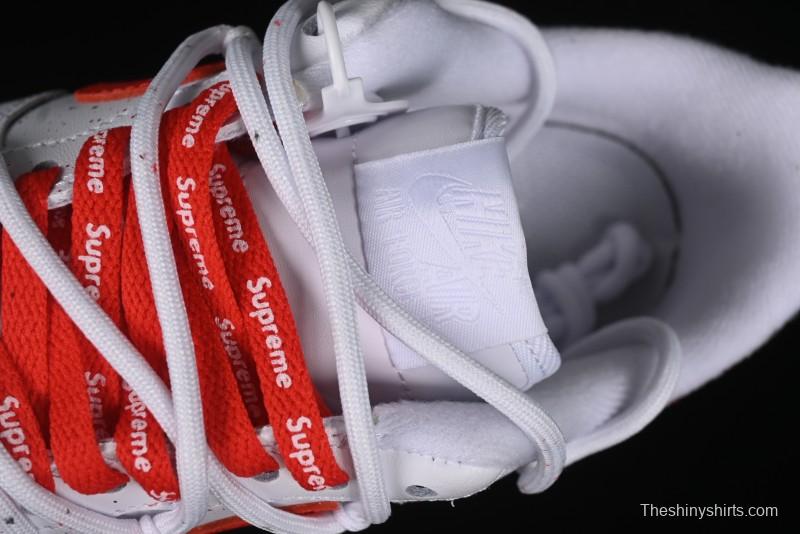 Supreme x Nike Air Force 1 '07 Low Casual Sneakers with Broken Swoosh and Anime-Inspired Spray Paint Design - CU9225-101