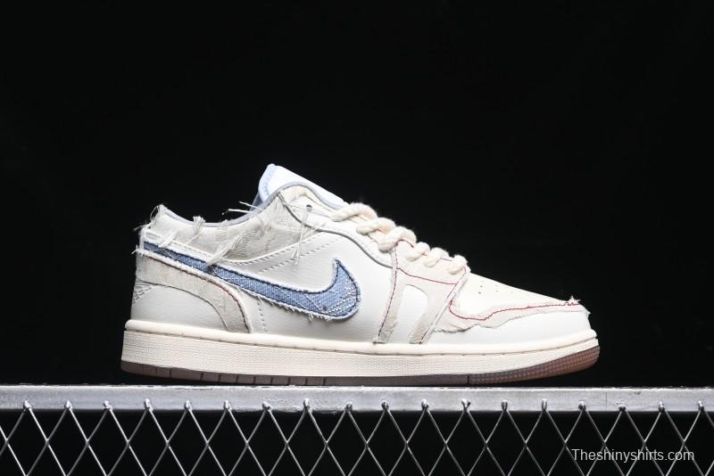 Nike Air Jordan 1 Low AJ1 Panda Prank Qixi Themed Retro Basketball Shoes with Special Graffiti Design - FZ5046-041