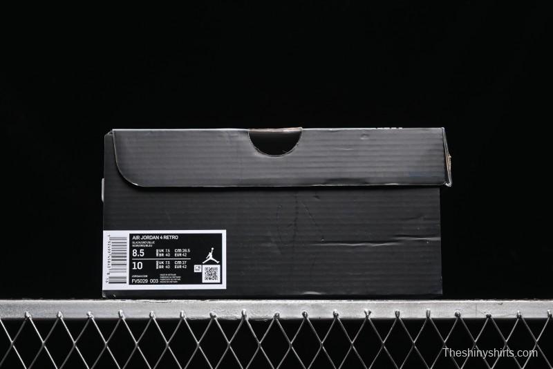 Nike Air Jordan 4 Retro Sneakers in Black, Blue and Neutral Grey - FV5029-003