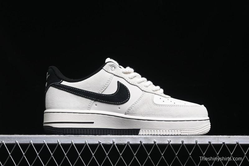 Nike Air Force 1 '07 Low Stussy Collaboration - AF1 Light Grey Red Tag Low-Top Casual Sneakers SJ6698-009