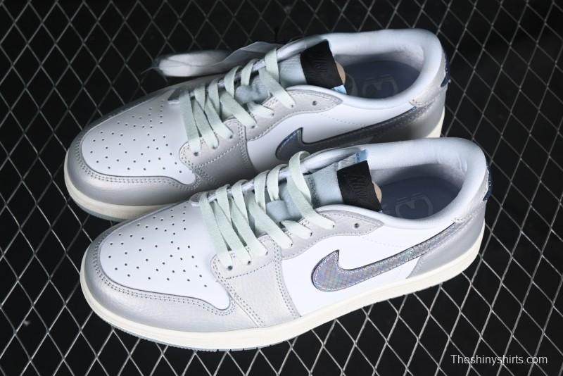 Nike Air Jordan 1 Low OG Retro Basketball Shoes Snake Year Limited Edition Silver Snake - HF3144-100