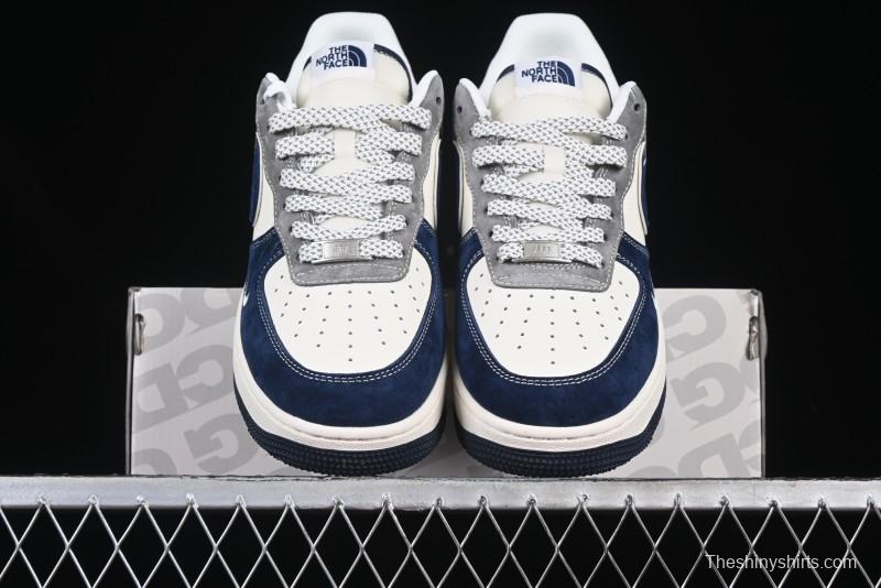 Nike Air Force 1 '07 Low The North Face Collaboration Beige Grey Navy Swoosh Casual Sneakers - XZ6188-975
