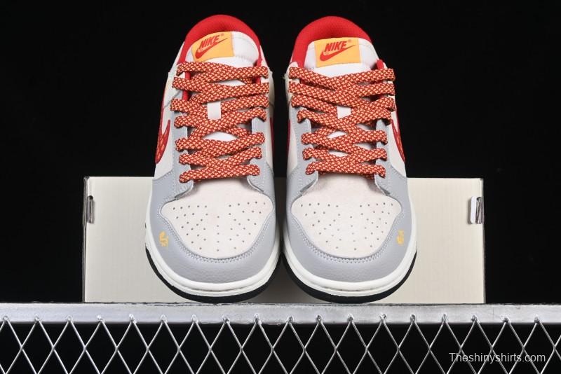 Nike SB Dunk Low Year of the Snake Series Monogram Red Swoosh Anniversary Custom Low-Top Casual Skate Shoes - DJ2024-081