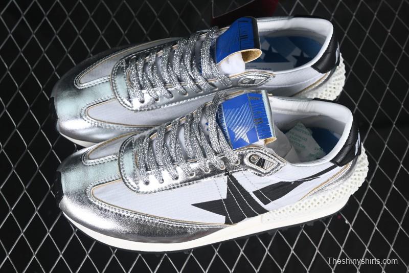 Golden Goose Marathon Silver Comfortable Low-Top Lifestyle Sneakers - X.E5