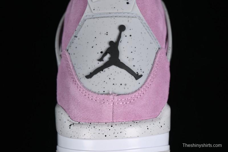 Nike Air Jordan 4 Retro "Orchid" Sneakers with Suede Upper and Cement Grey Accents - AQ9129-501