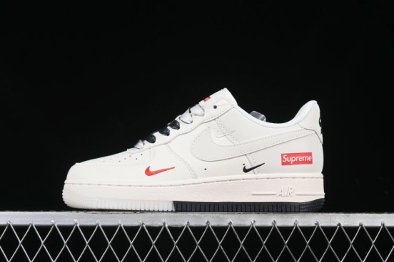 Nike Air Force 1 '07 Low Supreme Collaboration Casual Sneakers with Dual-Color Sole - XZ6188-017