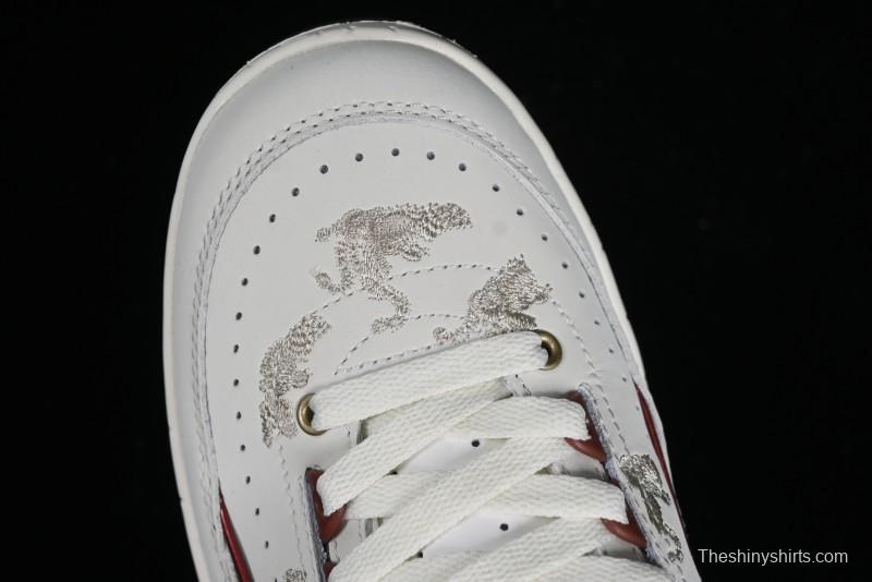 Nike Air Jordan 2 Retro AJ2 Low Top Basketball Shoes with Phoenix Embroidery Dragon Year Limited Edition - FJ5736-100