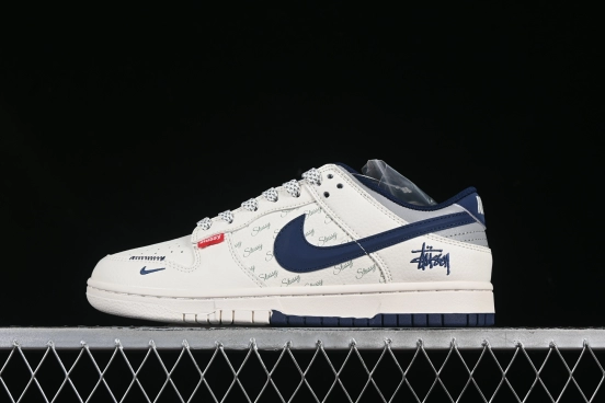 Nike x Stüssy Dunk Low Collaboration - White & Navy