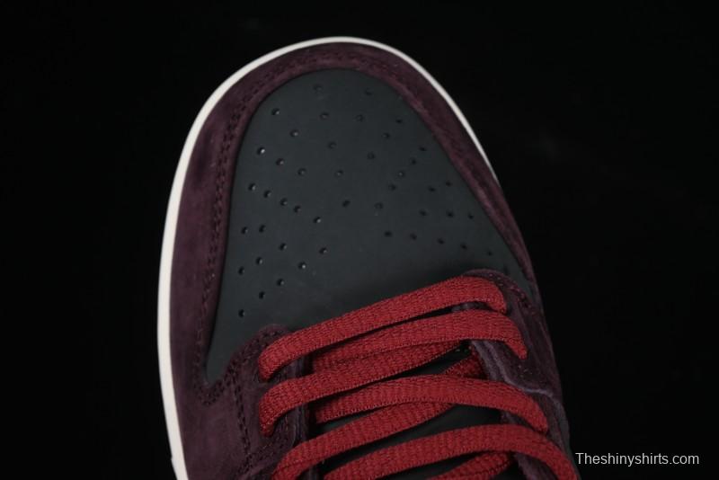 Nike SB Dunk Low "Dark Burgundy & Black" - Premium Suede Skate Shoes