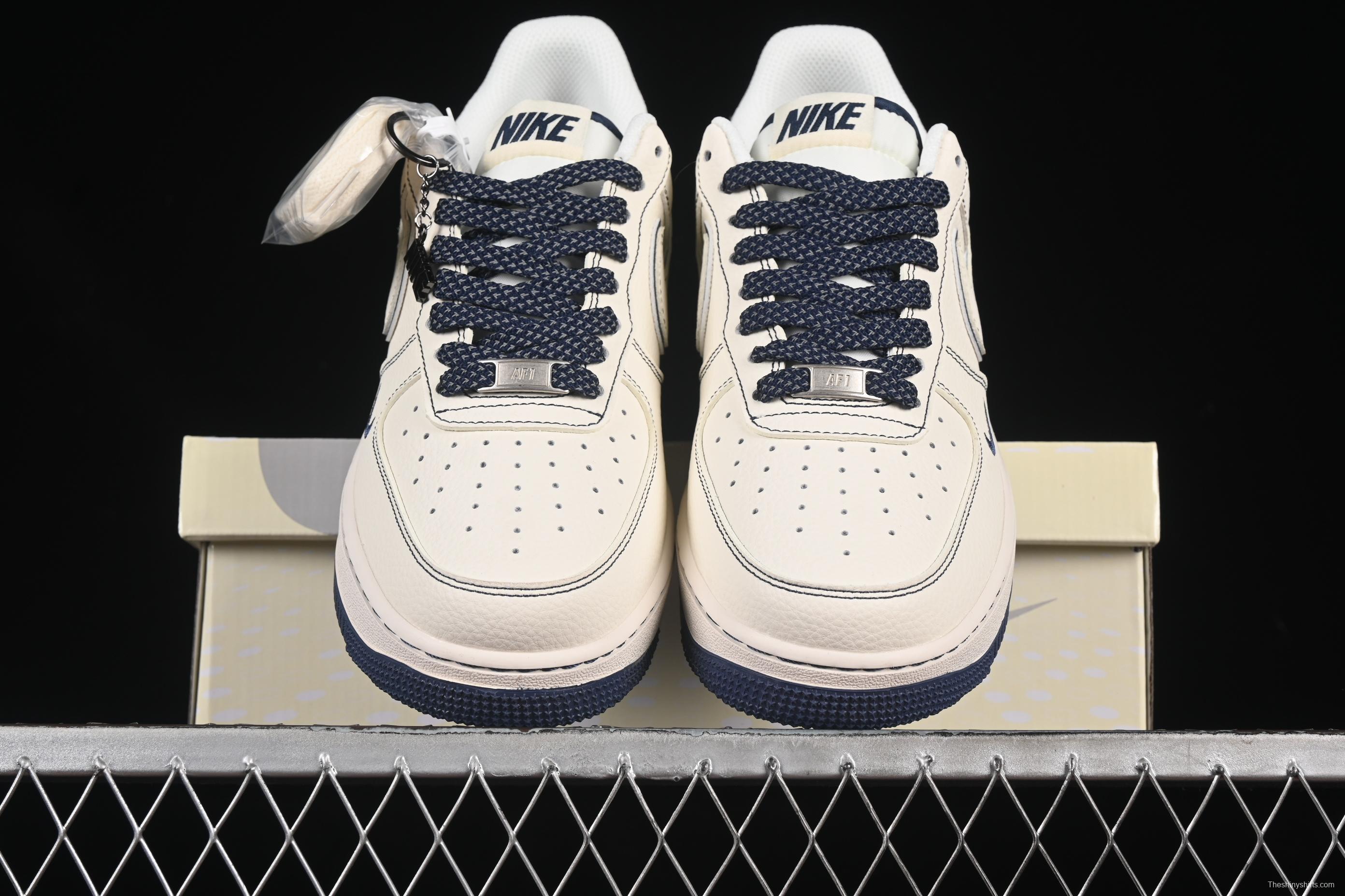 Nike Air Force 1'07 Low Collaboration Sneakers with Navy Blue Accents - HH7518-073