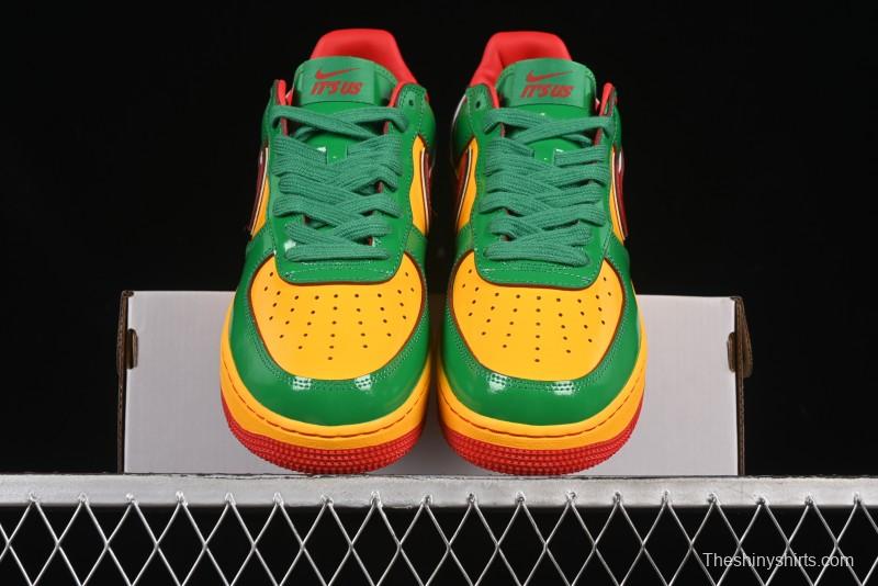 Nike Air Force 1'07 Low Lil Yachty Collaboration Casual Sneakers with Patent Leather and Multicolor Design - IH4383-300