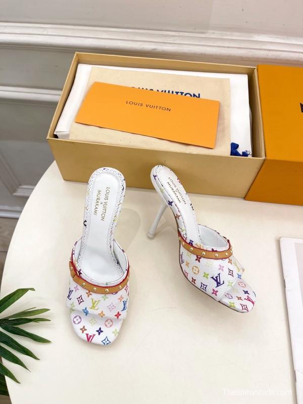 2025 Slippers Louis Vuitton Multi Color Leather Slippers KFY00290