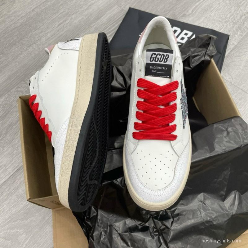 2024 Unisex GGDB White Red Leather Low-Top Sneakers MJ00260