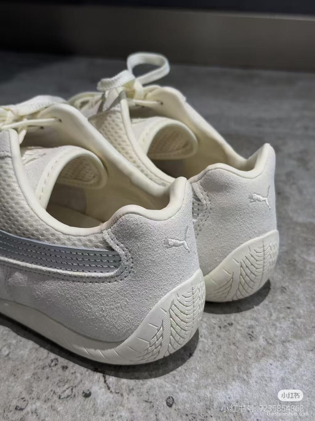 2025 Unisex Puma Milk White Grey Suede Mesh Sneakers SPEEDCAT KFY00260