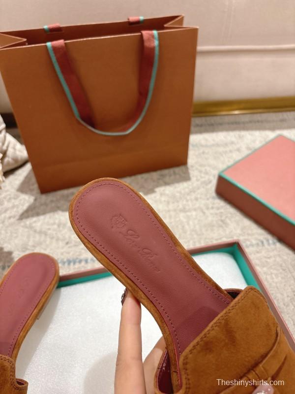 2025 LP Brown Suede Slippers