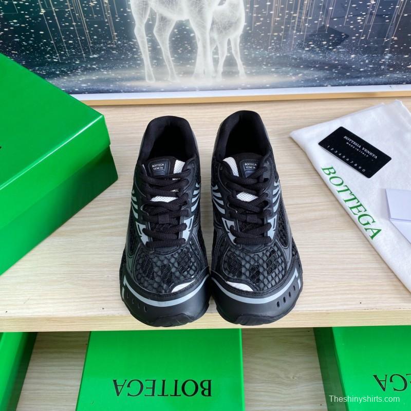 2025 Men BV Black Mesh Leather Sneakers LY00310