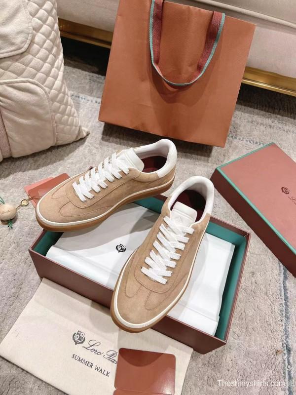 2025 Unisex Le Parmentier Beige White Soft Leather Sneakers Top Version LY00320(F)/LY00330(M)