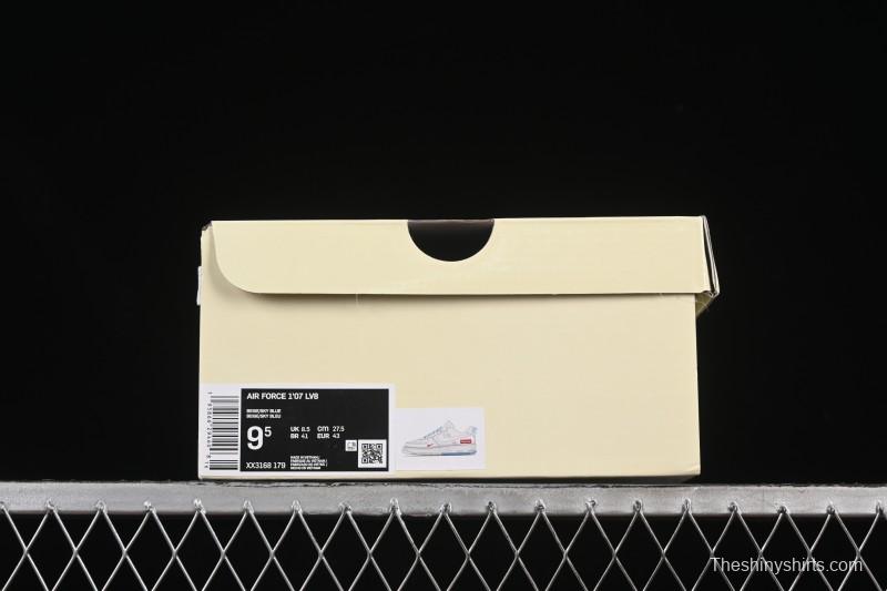 Nike Air Force 1 '07 Low Supreme Collaboration Two-Tone Beige Blue Casual Skate Shoes - XX3168-179