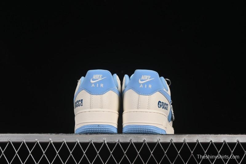Nike Air Force 1 '07 Low Gucci Collaboration Ice Blue Low-Top Casual Sneakers - DF0188-067