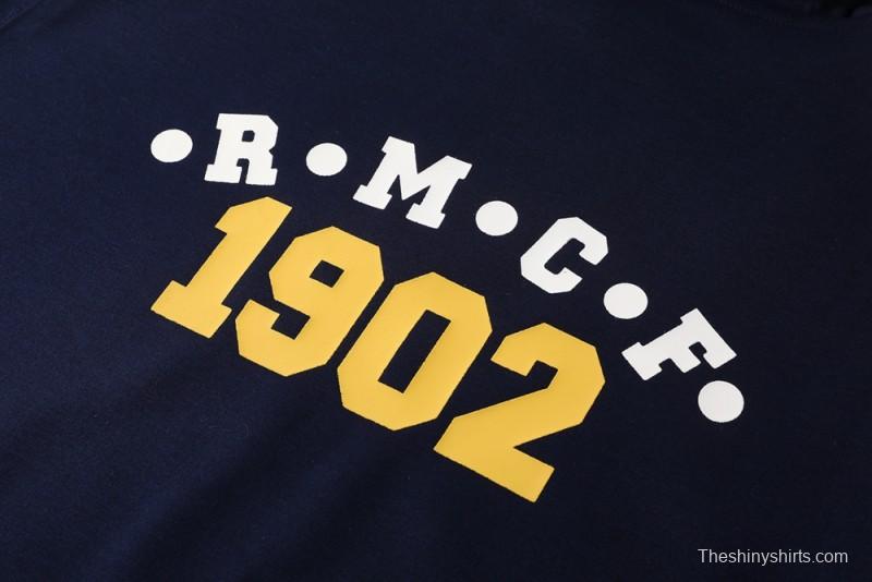 25/26 Real Madrid Navy Hoodie Full Zipper Jacket + Long Pants