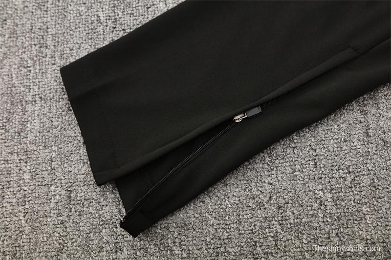 25/26 Portugal Black Half Zipper Jacket+Long Pants