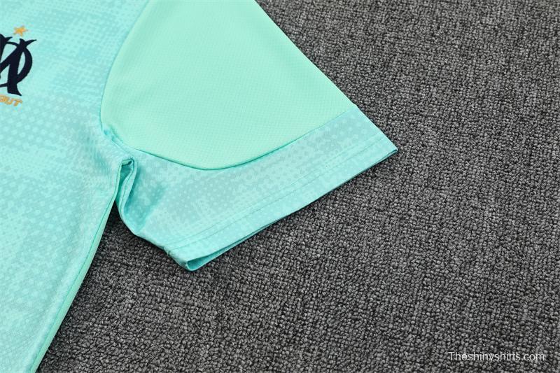 25/26 Olympique de Marseille Lake Blue Camouflage with XS Short Sleeve+Soccer Shorts