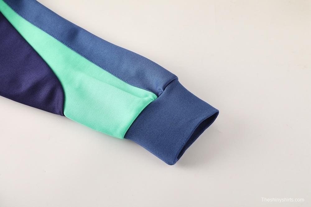 2025 NIKE Blue/Green/Black Full Zipper Jacket + Long Pants